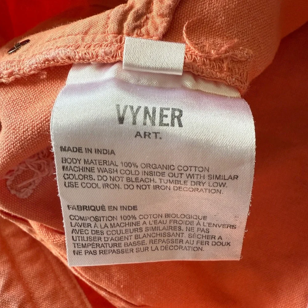 Vyner Articles Organic Cotton Denim‎ Raw Hem Karate Pants Jeans Orange 30 Waist